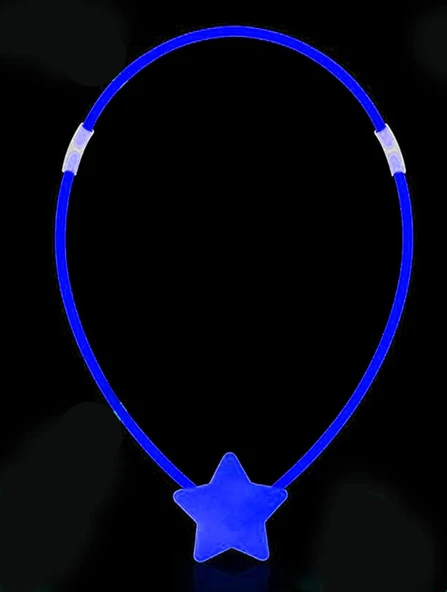 Glow Stick Yıldız Kolye - Glow Kolye - Glow Stick Partisi Yıldız Kolye 6 Adet - 3