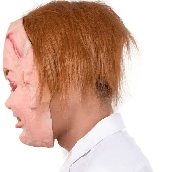 Çaki Maskesi Kahverengi Saçlı LateEt Chucky Çaki Maskesi