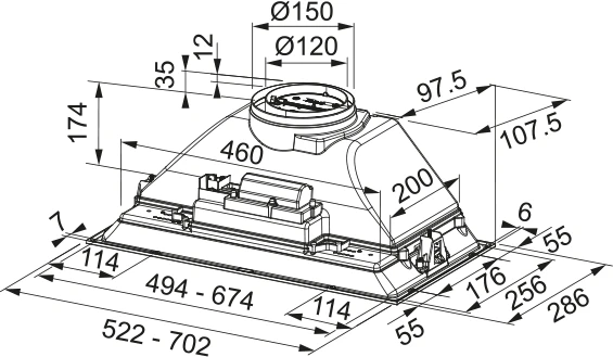 305.0689.925-Franke Fbi 705 Bk Mat Siyah Box Aspiratör - 3