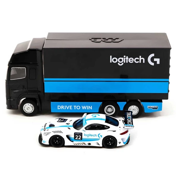 Tarmac Wor1:64 X Logitech Mercedes AMG GT3 Logitech G Race with Plastic Truck Packaging - 6