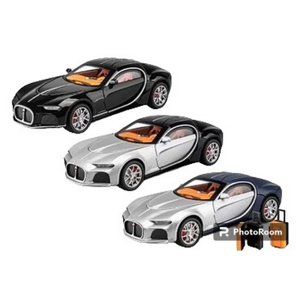Sesli Işıklı Metal Bugatti Araba - 3