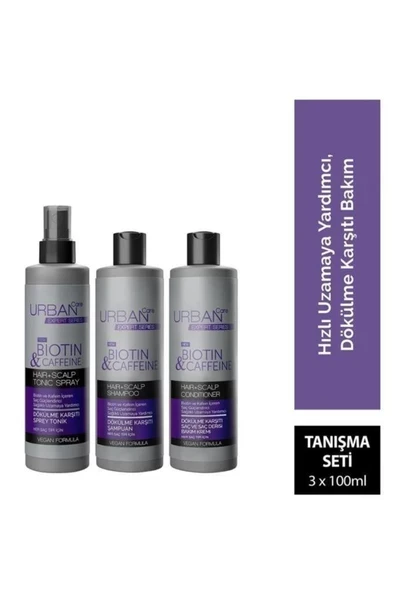 Urban Care Expert Biotin & Kafein Dökülme Karşıtı Seyahat Seti 3x100 ml - 2