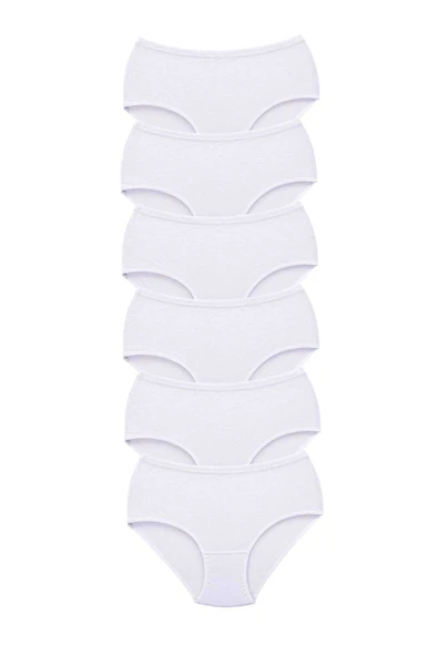 6 Adet Tutku Kadın Yüksek Bel Bato Kalın Lastik Külot Beyaz ürün görseli 1