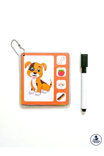 Hayvanları ve Yiyeceklerini Öğreten Silinebilir Zeka Geliştirme Güçlendirme Oyunu Etkinlik Kartları - Resim 4