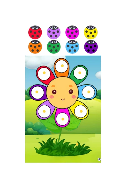 Çocuklara Renkleri Öğreten Zeka Ve Hafıza Geliştiren Eşleştirme Oyunu Etkinlik Aktivite ürün görseli 1