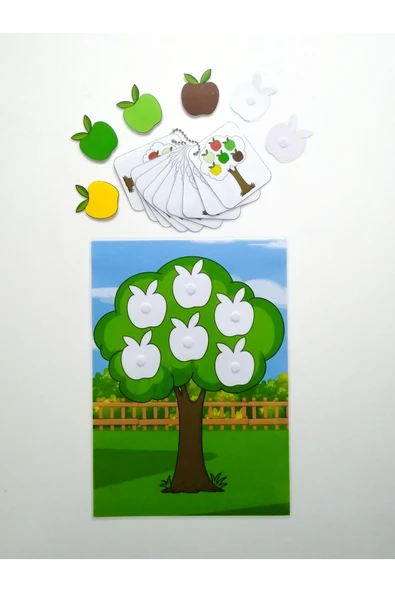 Çocuklar İçin Renkleri Öğretici Eşleştirme Dikkat Hafıza Güçlendirme Oyunu Cırtlı Etkinlik - Resim 2