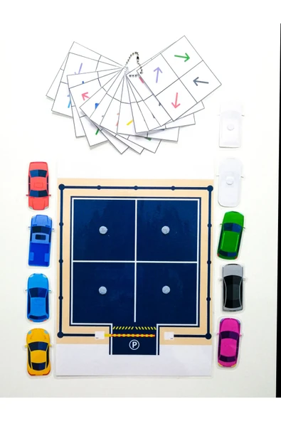 Renkleri ve Yönleri Öğretici Zeka Geliştirme Kartı Hafıza Güçlendirme Oyunu Cırtlı Etkinlik - Resim 2