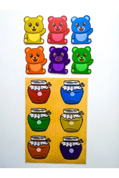 Çocuklar İçin Renkleri Öğretici Zeka Geliştirme Kartı Hafıza Güçlendirme Oyunu Cırtlı Etkinlik - Resim 2