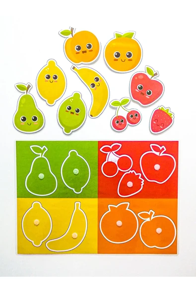 Meyveleri Ve Renkleri Öğretici Eşleştirme Hafıza Güçlendirme Zeka Geliştirme Oyunu Cırtlı Etkinlik ürün görseli 1