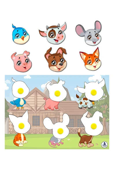 Çocuklar İçin Hayvanları Öğretici Zeka Geliştirme Kartı Hafıza Güçlendirme Oyunu Cırtlı Etkinlik ürün görseli 1