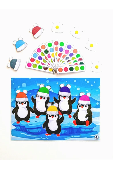 Çocuklara Renkleri ve Sıralamayı Öğreten Zeka ve Hafıza Geliştiren Eşleştirme Oyunu Etkinlik Kartı - Resim 3