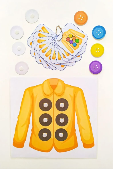 Renkleri Öğreniyorum Hafızayı Güçlendiren Eğitici Düğme Etkinliği Oyunu Eğitici Oyuncak - Resim 2