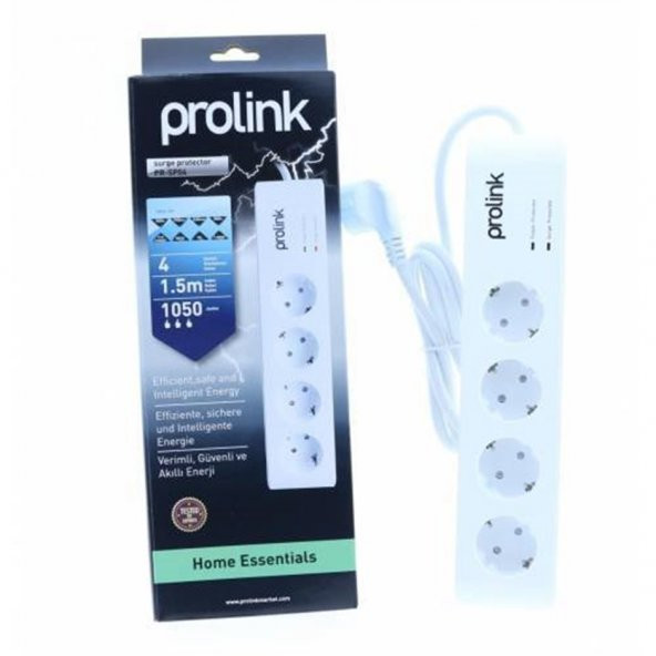 Prolink PR-SP04 4lü Akım Korumalı Priz 1050J 1.5mt - 1
