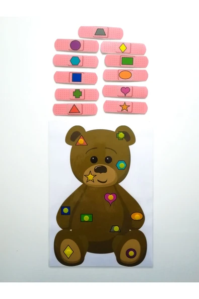 Çocuklara Şekilleri ve Renkleri Öğretici Eşleştirme Dikkat Hafıza Güçlendirme Oyunu Cırtlı Etkinlik ürün görseli 1