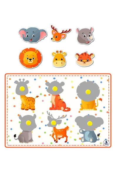 Çocuklar İçin Hayvanları Öğretici Zeka Geliştirme Kartı Hafıza Güçlendirme Oyunu Cırtlı Etkinlik ürün görseli 1