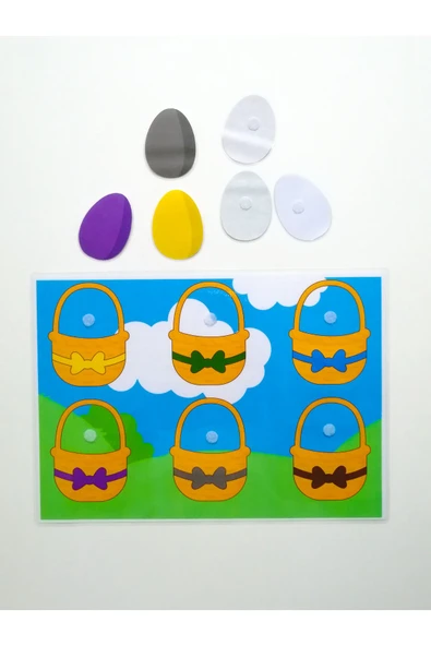 Renkleri Öğreniyorum Dikkat Ve Ince Motor Becerilerini Geliştiren Cırtlı Oyun Etkinlik - Resim 2