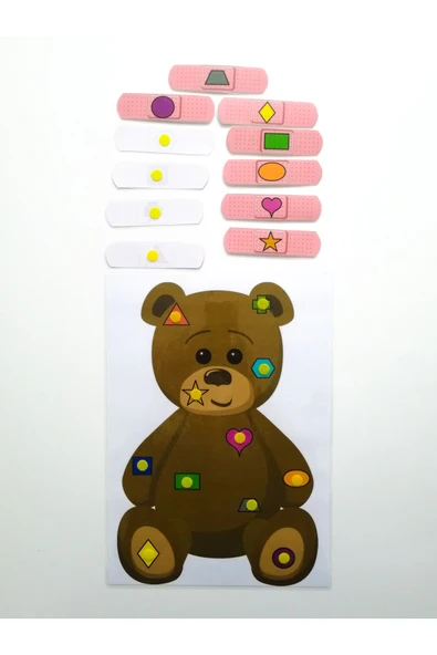 Çocuklara Şekilleri ve Renkleri Öğretici Eşleştirme Dikkat Hafıza Güçlendirme Oyunu Cırtlı Etkinlik - Resim 2