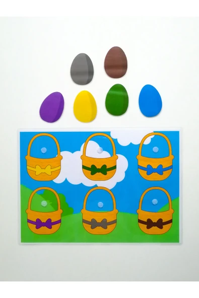 Renkleri Öğreniyorum Dikkat Ve Ince Motor Becerilerini Geliştiren Cırtlı Oyun Etkinlik ürün görseli 1