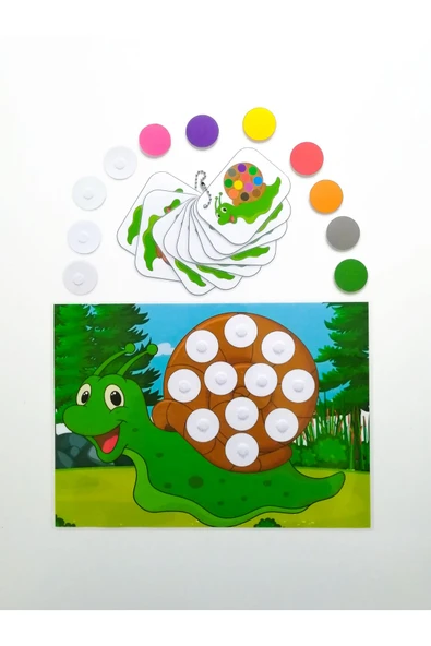 Çocuklar İçin Renkleri Öğretici Eşleştirme Dikkat Hafıza Güçlendirme Oyunu Cırtlı Etkinlik - Resim 2