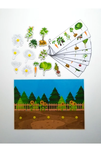 Çocuklar İçin Sebzeleri Öğretici Eşleştirme Dikkat Hafıza Güçlendirme Oyunu Cırtlı Etkinlik - Resim 2