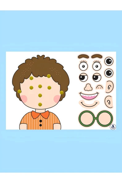 Çocuklar İçin Yüzdeki Organları Öğretici Eşleştirme Hafıza Zeka Güçlendirme Oyunu Cırtlı Etkinlik - Resim 2