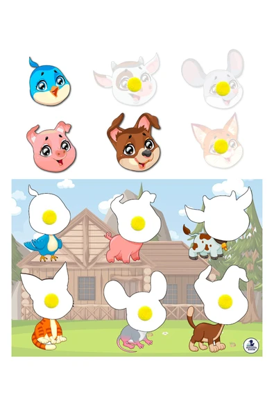 Çocuklar İçin Hayvanları Öğretici Zeka Geliştirme Kartı Hafıza Güçlendirme Oyunu Cırtlı Etkinlik - Resim 2