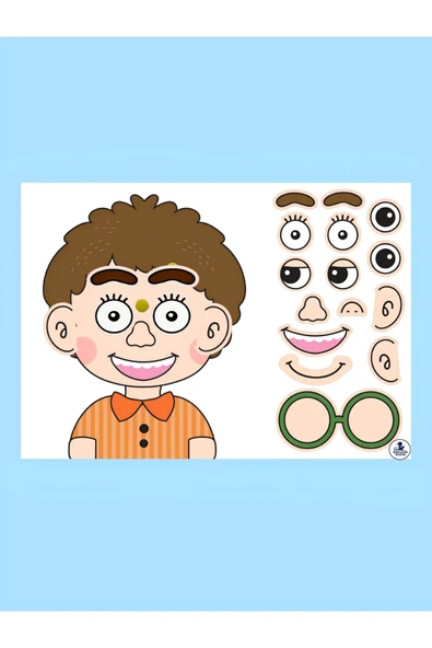 Çocuklar İçin Yüzdeki Organları Öğretici Eşleştirme Hafıza Zeka Güçlendirme Oyunu Cırtlı Etkinlik - Resim 3