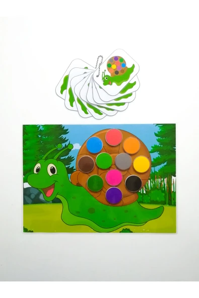 Çocuklar İçin Renkleri Öğretici Eşleştirme Dikkat Hafıza Güçlendirme Oyunu Cırtlı Etkinlik - Resim 3