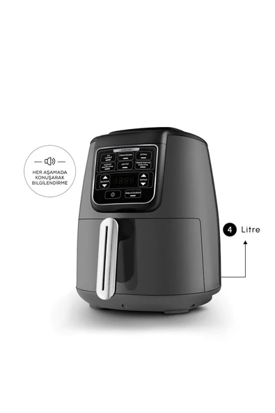 Air Pro Cook XL 2 in 1 Konuşan Airfryer Space Gray 4 Kişilik - 6