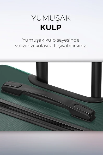 Polo&Sky Spring Model Haki Renk Orta Boy Valiz Bavul - Resim 4