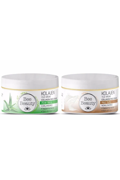 Aloe Vera Kolajen Yüz Kremi 50 ml + Keçi Sütü Kolajen Yüz Kremi 50 ml