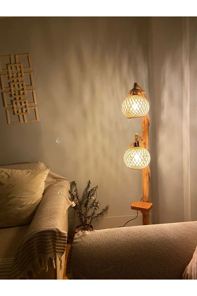 Mobigoom Ağac Ahşap Lambader 130/140 Cm - Resim 2