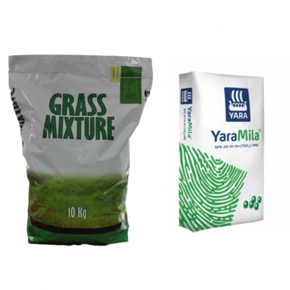 6'lı Karışım Çim Tohumu - 10 KG + Çim Gübresi - 10 KG