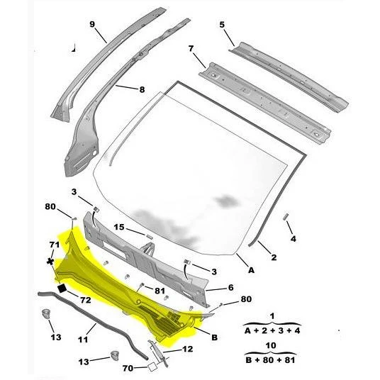 Citroen Nemo Ön Cam İzgara Saci/Bakaliti (2008-2016) 1.3, 1.4 HDI 735716934 - 2