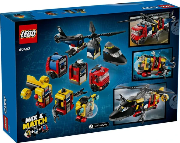LEGO City 60462 Helicopter, Fire Truck and Submarine Remix - Resim 2