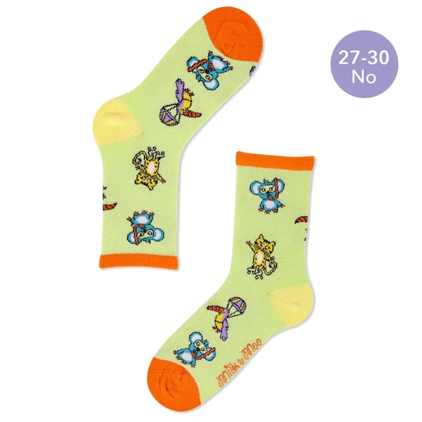 Milk&Moo Jungle Friends Çocuk Çorap Seti 5'li, Beden 27-30, Yumuşak ve Dayanıklı Kumaş - 5