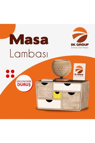 Mobigoom Didim Trend Ağaç Abajur Jüt Hasır Başlık - Resim 2