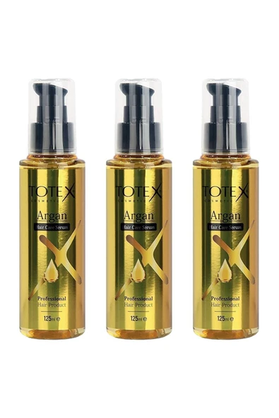 TOTEX Saç Onarıcı Yağ & Serum Üçlü Teklif | Yıpranmış Saç Bakımı | Saç Parlatıcı | Argan 125 Ml