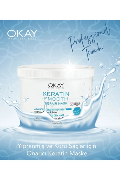 OKAYPROFESSIONNEL Keratin Smooth Onarıcı Maske 500 ml - Resim 3