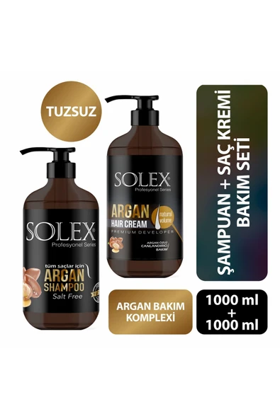 Solex Tuzsuz Argan Yağı Özlü Şampuan Ve Saç Kremi Bakım Seti 1.000 ml 1000 ml