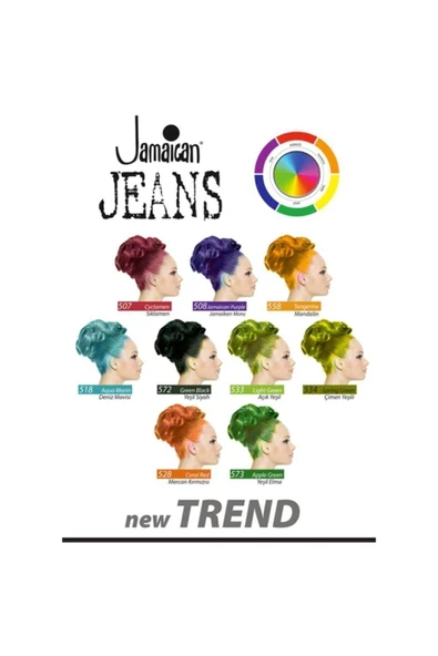 Jamaican Jean's Turkuaz Renkli Saç Boyası 250 Ml Jamaikan Jeans - Resim 2