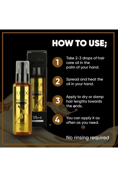 TOTEX Saç Onarıcı Serum & Yağ | Yıpranmış Saç Bakımı | Saç Parlatıcı | Keratin 125 ml - 8