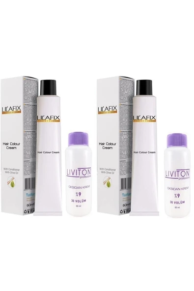 Lilafix 7/65 Lal Kızılı Saç Boyası 60 Ml. ( 2 Adet ) Liviton 30 Volüm Oksidan 60 Ml. ( 2 Adet )