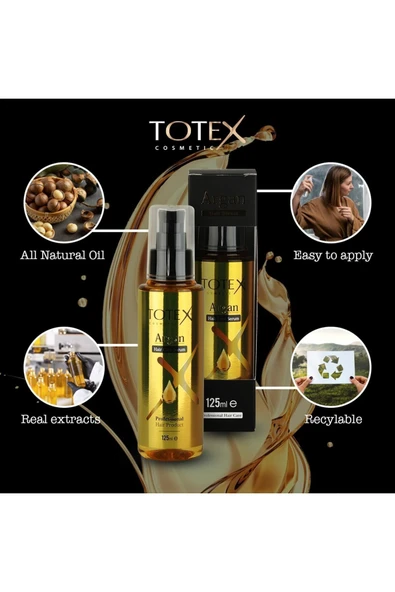 TOTEX Saç Onarıcı Yağ & Serum Üçlü Teklif | Yıpranmış Saç Bakımı | Saç Parlatıcı | Argan 125 Ml - Resim 5