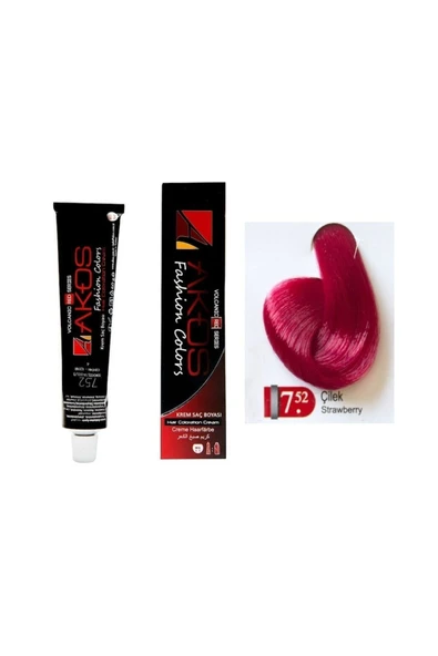 AKOS 7.52 Çilek Saç Boyası 4 Adet - 4 Adet Oksidan Ve 4 Adet Boya Eldiveni Ile Birlikte - Resim 4