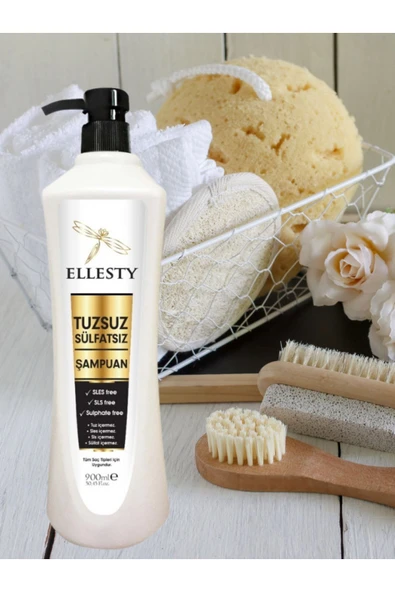 ELLESTY Vegan Sülfatsız Tuzsuz Parabensiz Şampuan 900 ml - Resim 6