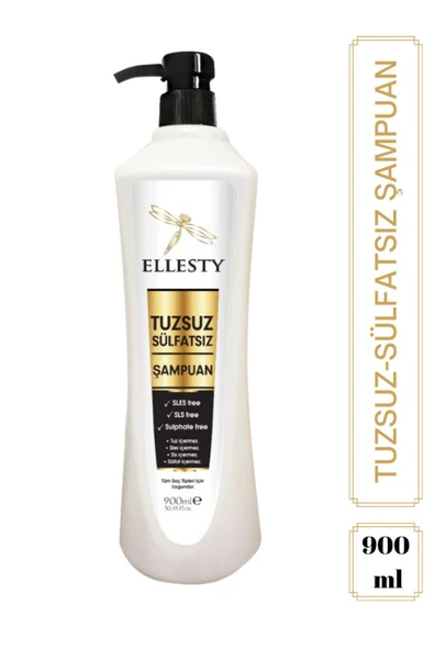 ELLESTY Vegan Sülfatsız Tuzsuz Parabensiz Şampuan 900 ml