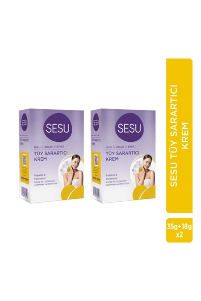 Sesu Tüy Sarartıcı Krem 18 gr + 35 gr X 2 Adet