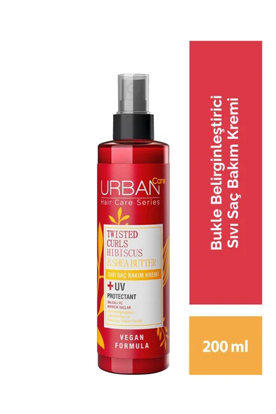 Urban Care Hibiscus & Shea Butter Kıvırcık ve Dalgalı Saçlara Özel Sıvı Saç Bakım Kremi-vegan-200ml ürün görseli 1