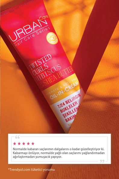 Urban Care Hibiscus & Shea Butter Kıvırcık ve Dalgalı Saçlara Özel Durulanmayan Bakım Kremi-vegan-175ml - Resim 4